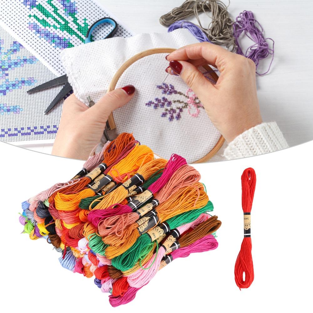 100pcs Polyester Cotton Cross Stitch Floss Rainbow Color Bracelet Yarn Embroidery Thread Embroidery