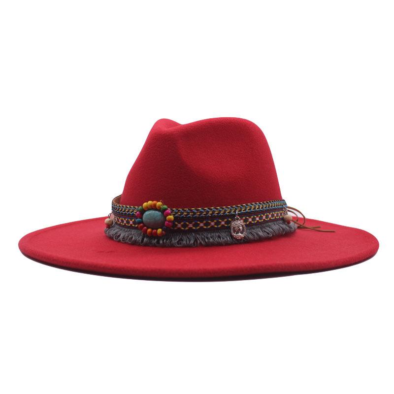 eBay European and American New Woolen Top Hat Minority Style Retro Big Brim Cm Jazz Hat