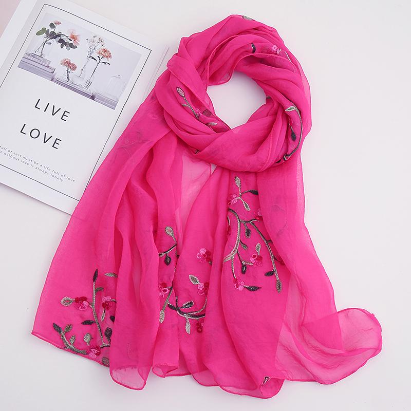 India Bohemian Chiffon Scarf Women Muslim Hijab Print Scarves Beach Flower Shawl Wrap Embroidered Scarf Ethnic Bandana 180*75Cm