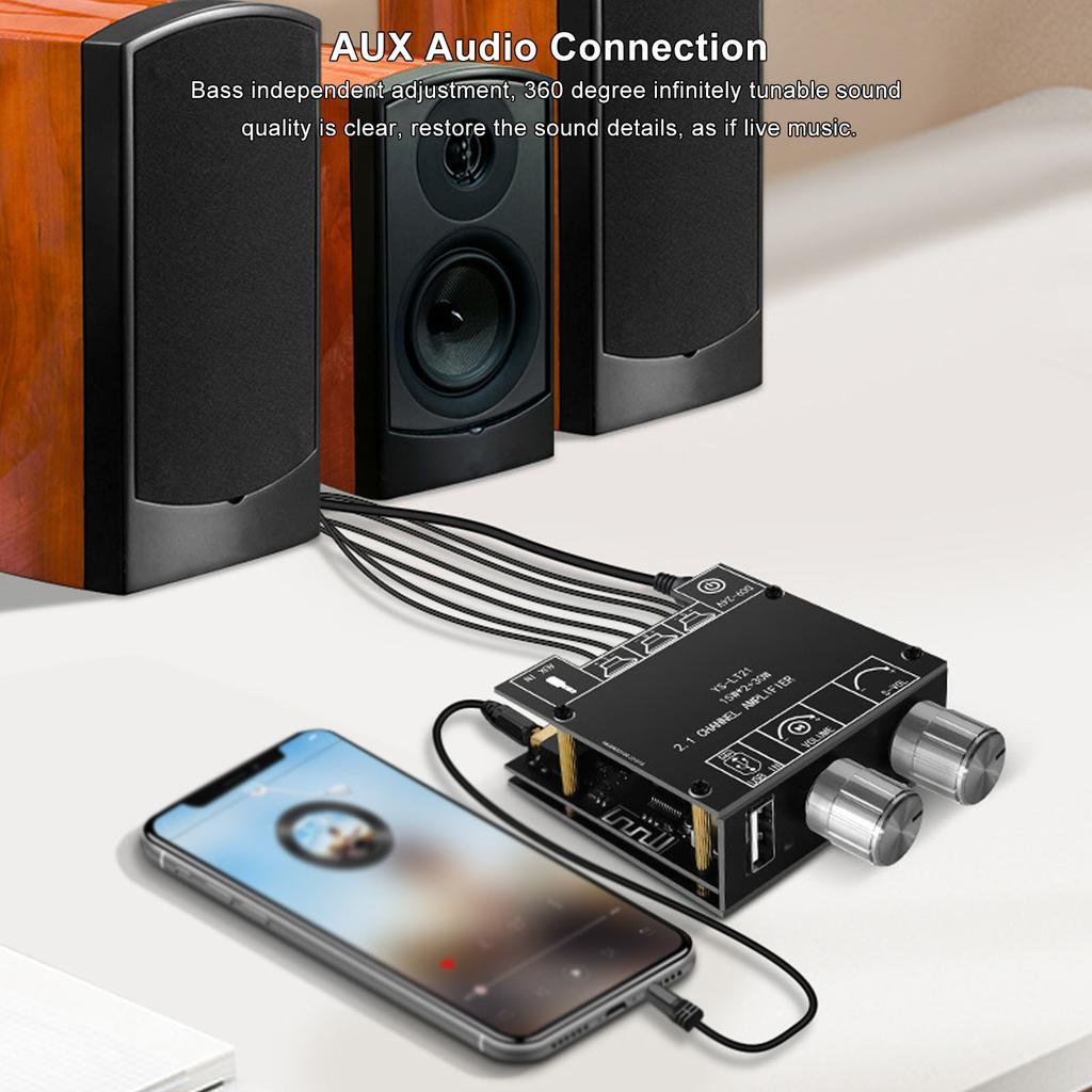 YS LT21 Bluetooth Audio Digital Amplifier Board Module 2.1 Channel 15W 15W 30W with Bass Channel