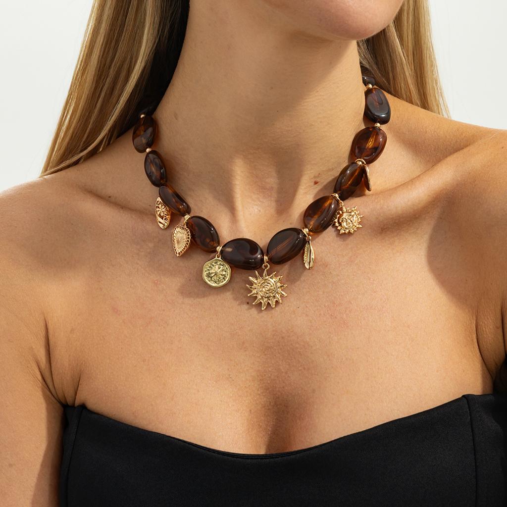 Irregular Resin Beads Choker for Women Necklace Jewelry Accessories