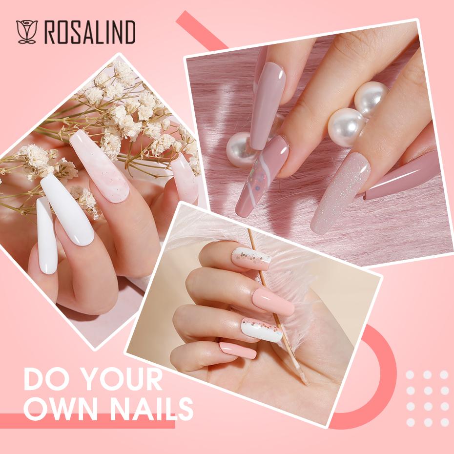 ROSALIND 7ml Soak Off Macaron Color Nail Pastel Gel Bright For Nail Art Design LED/UV lampa