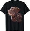Retro Chocolate Lab With USA Flag Gift Chocolate Lab Dad Mom Gift Unisex T-Shirt