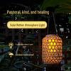 Solar Rattan-Look Lantern: Bamboo-Weave Waterproof Chandelier for Outdoor Garden or Balcony