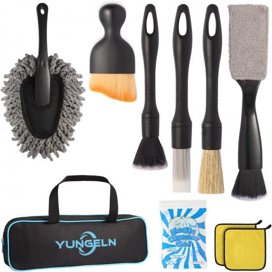Car Detailing Brush Kit With Detail Brushes,Car Interior Detailing Brushe,Car Dust Brush,Cleaning Gel,Car Interior Cleaning Tool For Truck, SUV,