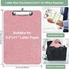 1 Pcs Clear Glitter Clipboards, Plastic Clipboard with Pen Holder, Size 8.85 x 12.4 in Shiny Clipboards with Low Profile Clip, Cute Hanging Clipboard