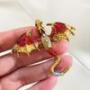 Retro Oil Dripping Flying Dragon Brooch Rhinestone Inlaid Enamel Brooches Pin