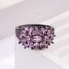 CopperFinger Ring for Women Luxury Bright Pink Zirconia Jewelry Aesthetic Flower Accessories