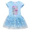 Korean Style Kpop Demon Slayer Mesh Princess Dress for Girls - Short/Long Sleeve Options