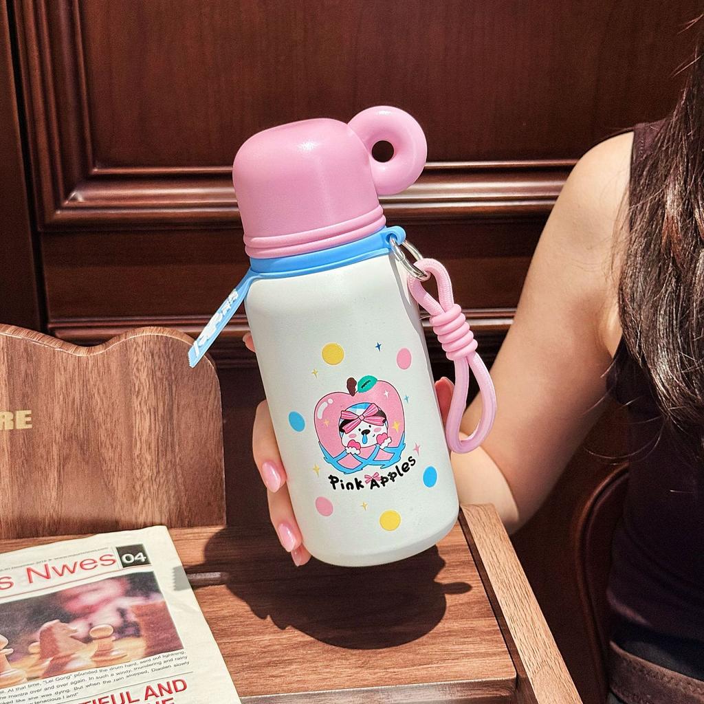 New stainless steel new bouncing cup large capacity vacuum thermos cup cartoon rope portable cup