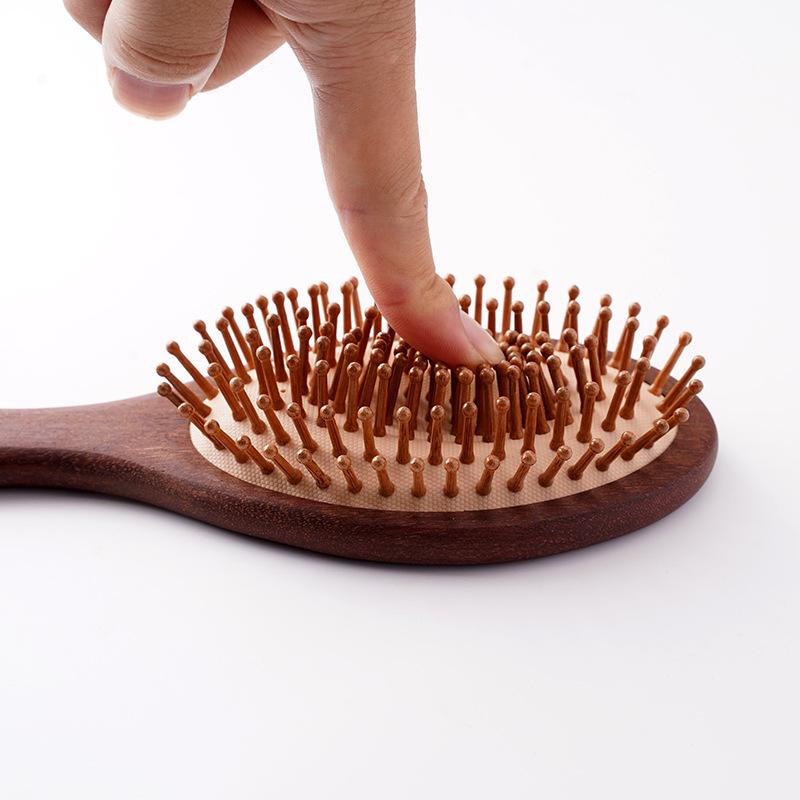 Red Sandalwood Large Air Cushion Comb - Solid Wood Hairbrush for Ladies