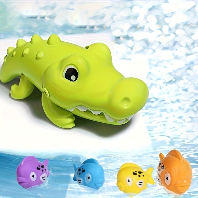 

5 шт. Детская игрушка для игр в воде, Креативное образование, Новинка, Большой крокодил ест маленькую рыбку, Игрушка для ванной, Подарок для детей старше 18 месяцев зелёный
