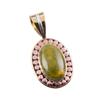 Natural Ocean Jasper 925 Solid Sterling Silver TwoTone Gift Pendant 1.25" F5j55