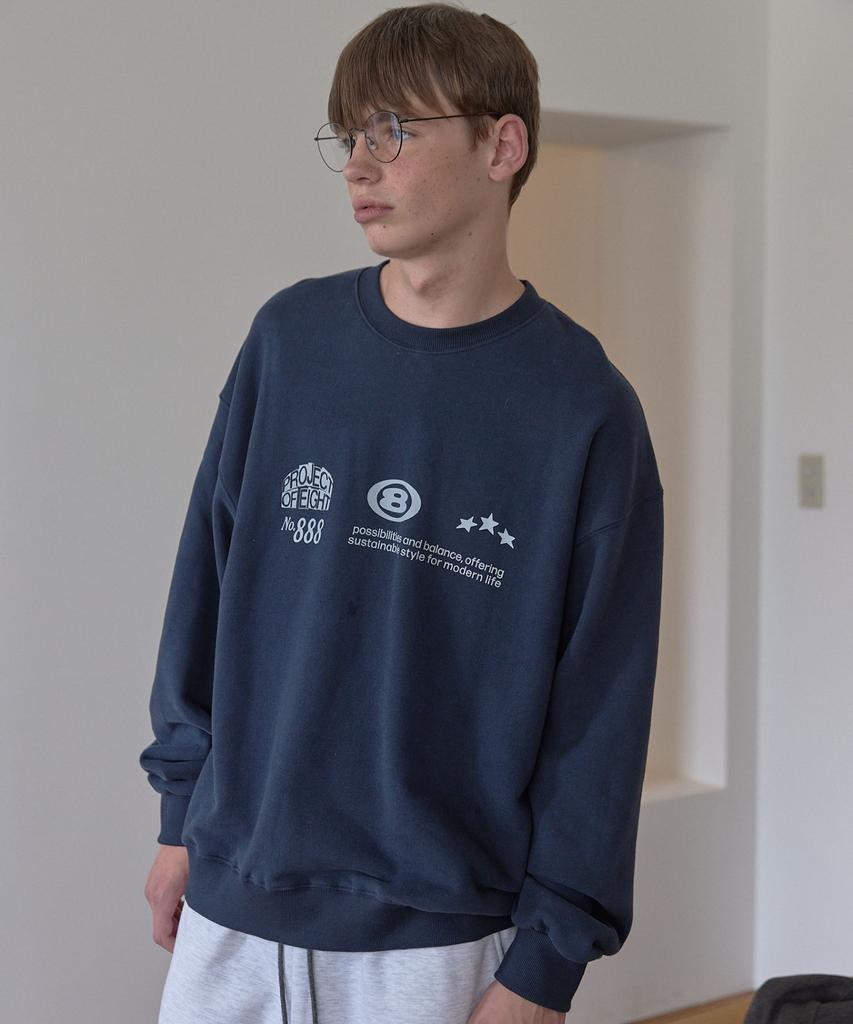 Piopal No.888 Symbol Sweatshirt - Navy