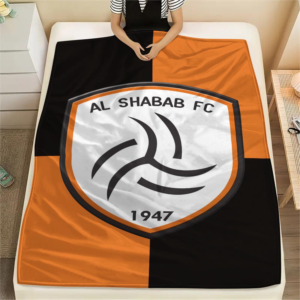 1PC Al-Shabab FC Print Flannel Blanket, High quality All Seasons, Home Decor, Warmth and Comfort, Perfect for Christmas Gifts