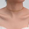 Stainless Steel Chic Wave Chain Necklace for Women, High Quality Gold Plated Choker Necklace, Fashion Waterproof Jewelry Gift