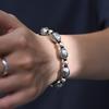 Silver-Plated Mantra Bead Woven Bracelet – Unisex Retro National Style Rope