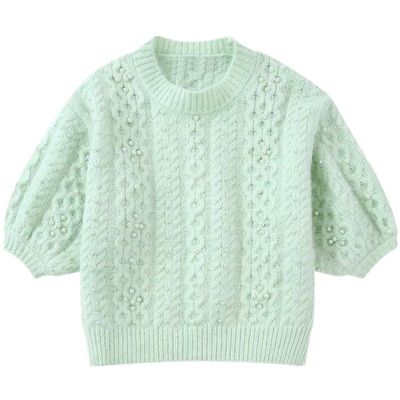 

Ur Autumn and Winter European and American Style Women s Artificial Pearl Sweater Green M