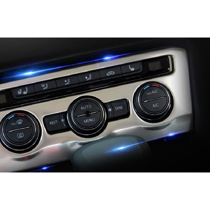 For Volkswagen Tiguan 17-2021 Silver Steel Console AC Button Control Frame Trim