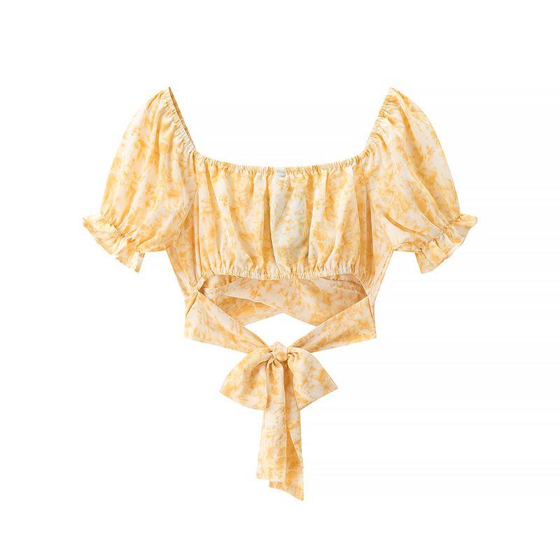 Kaslead New Arrival Women's Clothing Fashion Style Stylish Simple and Versatile Casual Lace Up Short Tube Top Tops