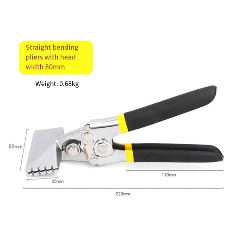 ABUL-Sheet Metal Bending Pliers Manual Seam Pliers 80Mm Straight Jaws Welding Clamping Tool Wide Straight Jaws
