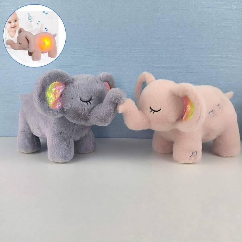 Weiches und kuscheliges atmendes Elefanten-Plüschtier für Babys Perfekter Schlafbegleiter Geschenk