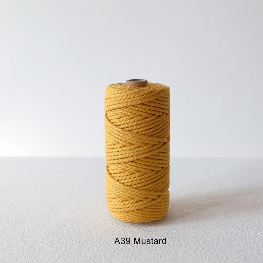 42 Colors 3mm 3-Ply Cotton Cord Pure Cotton 3 Strands Rope Home Tapestry Kids Handmade DIY Macrame Cord