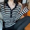 Base Shirt Slim and Fashionable Striped Pullover Sweater Long-sleeved T-shirt Women's Top