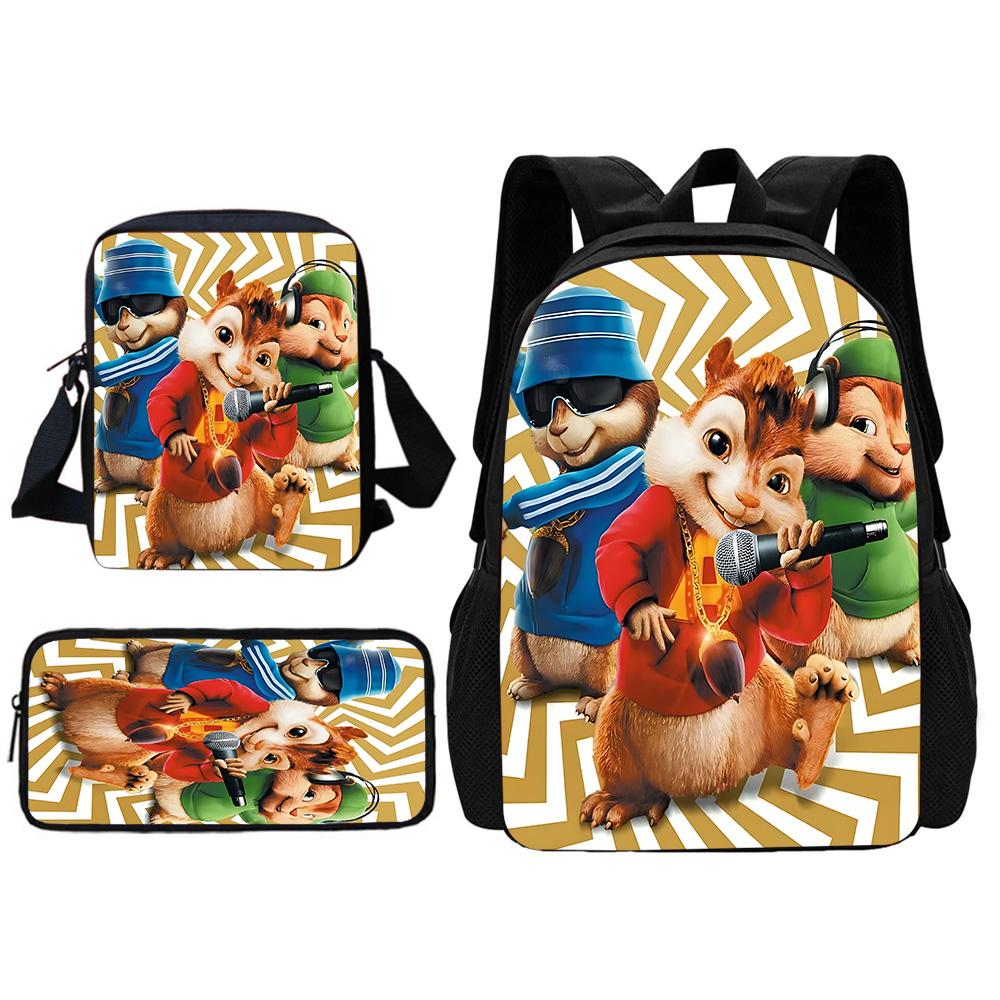 AlvinS en de C-Chipmunks: ChipwreckedS Kinder Schoolrugzak met Lunchtassen, Etui, Schooltassen voor Jongens Meisjes Beste Cadeau