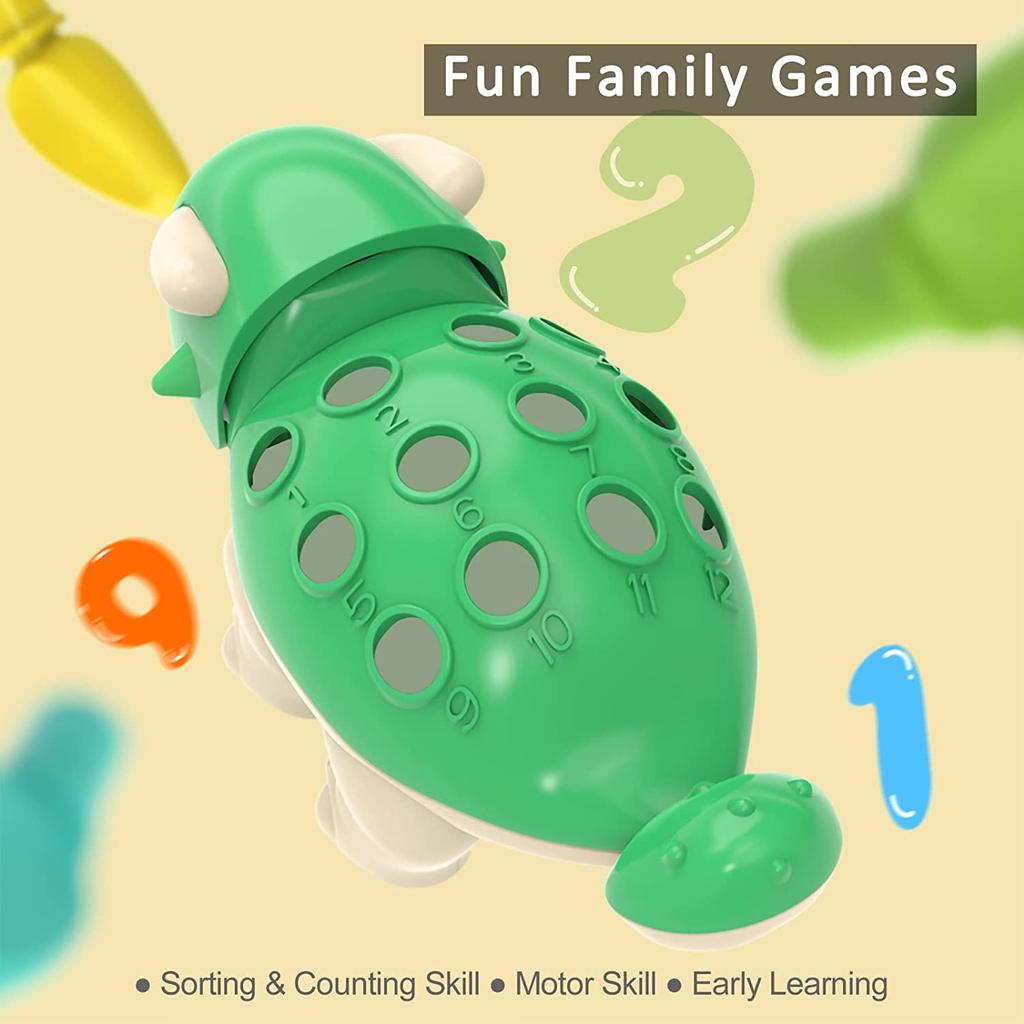 Sortierset für Babys, süßes sensorisches Zähl- und Sortierspielzeug mit Tier-Dinosaurier, pädagogisches Lernspielzeug als Geschenk für Kleinkinder, Jungen und Mädchen ab 18 Monaten