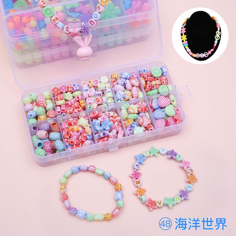DIY Handmade Beaded Children's Toys Creative Loose Spacer Beads Making Bracelet Necklace 24 Grid Girl Jewelry Set Girl Toy Gift