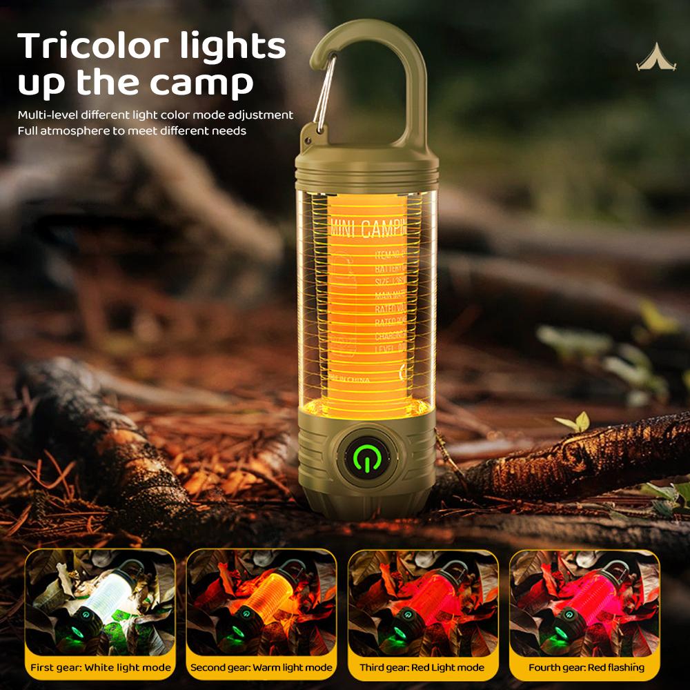 LED Camping Lantern Multi Functional Flashlight Portable Super Bright Torch Tent Lamp Emergency Light with Hook Outdoor