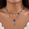 Modern Multi Layer Alloy Necklace Featuring A Combination Of Metal Sequins And Pearls For A Fashion Statement
