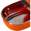 Walfront Stainless Steel Thermal Lunch Box Insulated Food Container 1-Layer Orange Box