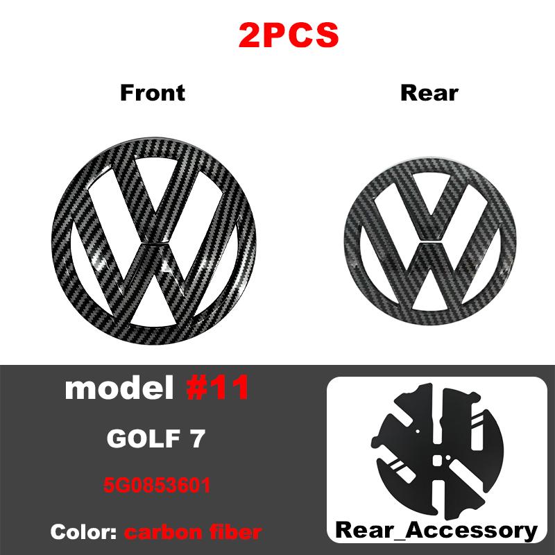 JQTYB1 1Pcs 135mm 112mm ABS Car Front Hood Cover Sticker Trunk For Volkswagen Golf 7 VW MK7 2014-2017 Logo Auto Badge Decal Accessories