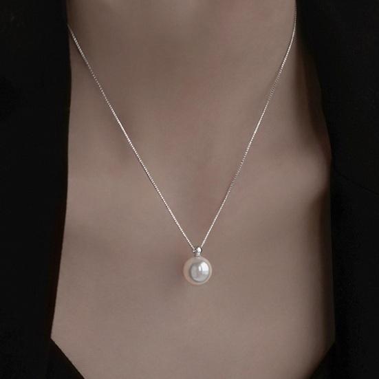 Women Necklace Faux Pearl Pendant Copper Snake Bone Chain Party Wedding Prom Clavicle Necklace Neck Jewelry