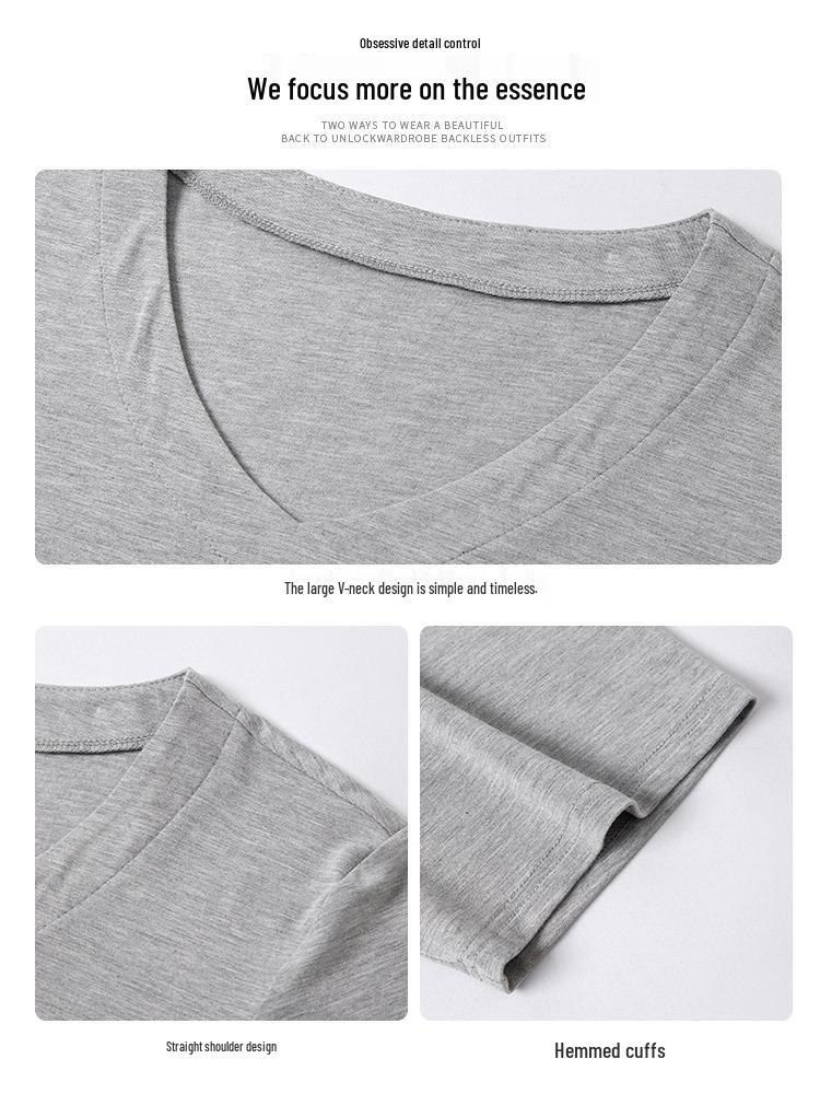 Women's V-neck Short Sleeve Summer Loose Fit T-shirt