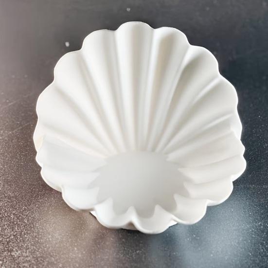 Prato de Joias com Concha Branca Suporte de Joias Impresso em 3D Prato Decorativo para Chaves Bandeja de Joias