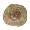 Hollow Crochet Bucket Hat Letter Embroidery Crochet Hat Vintage Fishing Hat  For Women