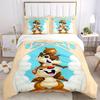 3pcs Chip & Dale Acorn Adventure Quilt Cover Set - Soft & Comfortable Polyester Fabric, All-Season Breathable Comforter Set For 1 Quilt Cover & 2