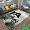 Gaming Controller Carpet with Retro Console Design in Gray Tones Suitable for use as an anti-slip for living room bedroom sofas