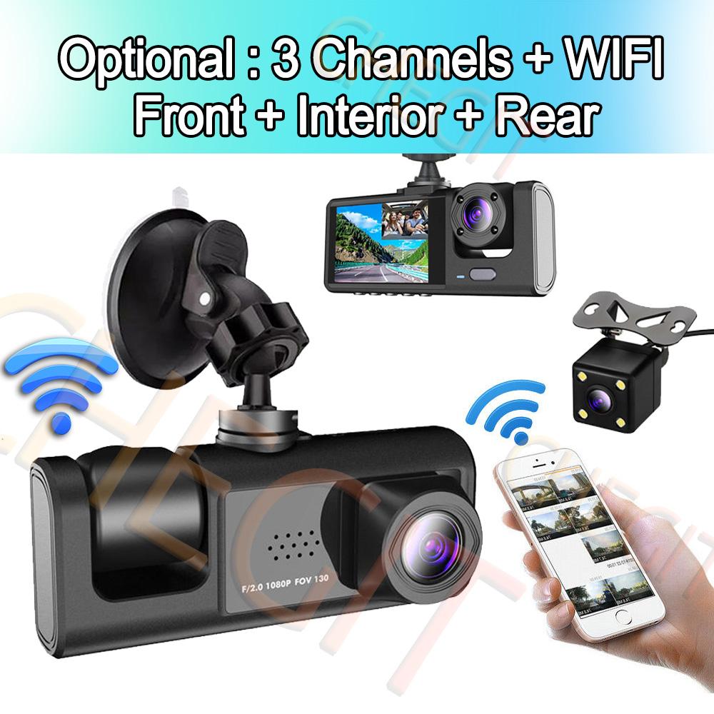 1080P 3 Channel WIFI Car DVR 2/3-Lens Front inside Dash Cam Three Way Camera DVRs Recorder Video Registrator Dashcam Camcorder