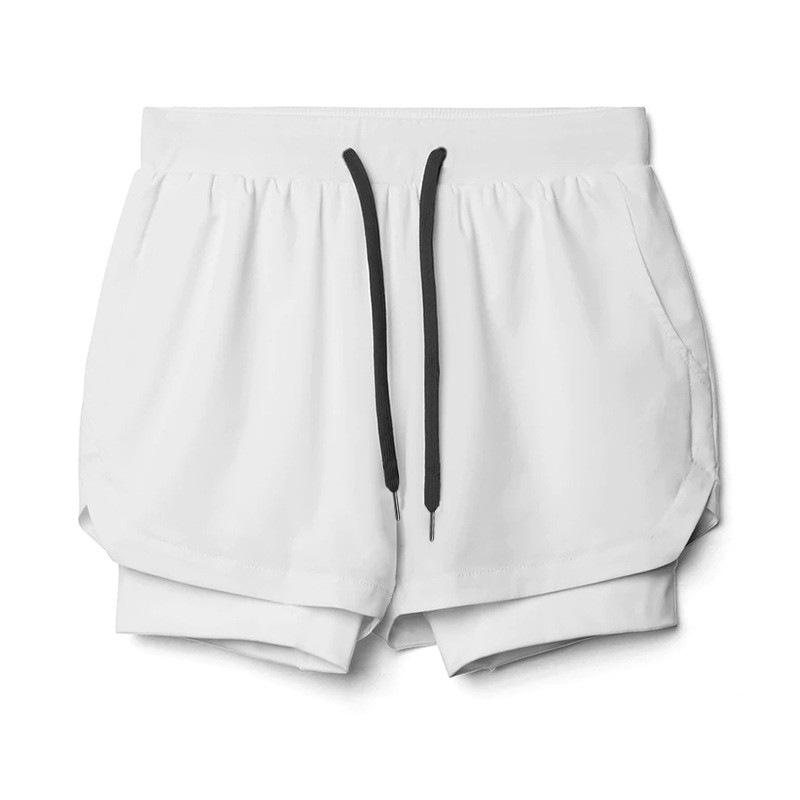 Crazy Muscle Men's Sports and Leisure Shorts Double Layered Marathon Basketball Fitness Quick Drying Shorts