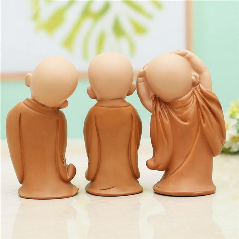 Resin Cute little monk statue Modern art sculpture Chinese Buddha statue Home living room, room decoration characteristic crafts
