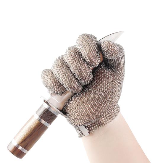 1Pc Cut Resistant Gloves A9 Protection Level Stainless Steel Safety Anti Cutting Gloves Adjustable Wrist Strap Gloves for Butcher Fishing Oyster