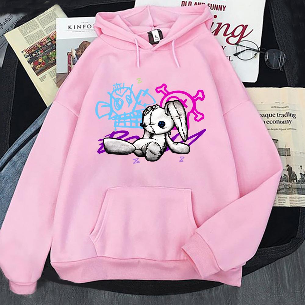 Arcane Jinx Hoodie Monkey Doll Rabbit Graffiti Grunge Style Kpop Clothes Anime Sweatshirt Streetwear Unisex Women Fashion Hoody