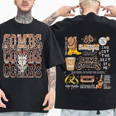 Western Luke Combs Country Music T-Shirts Man Woman Harajuku O-Neck Short Sleeve Anime Shirts Fans Gift