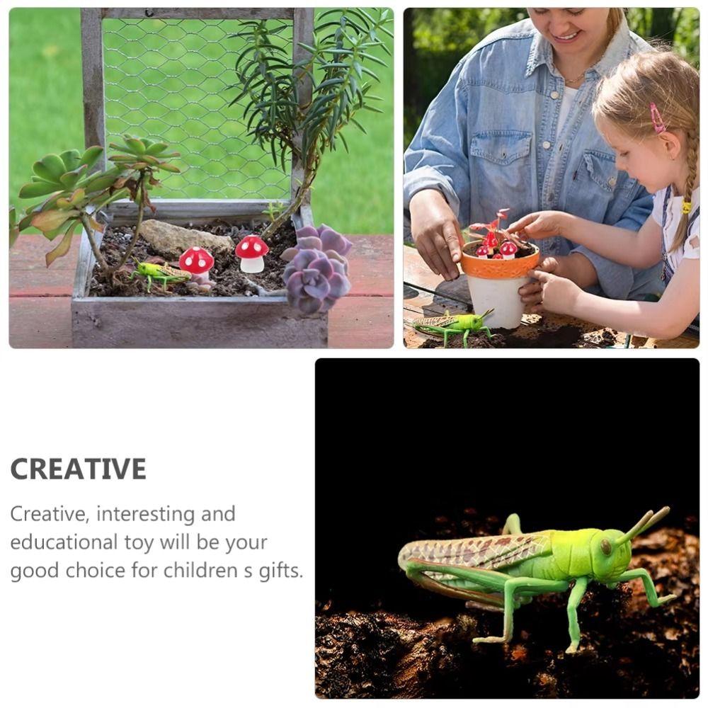 2Pcs Cartoon Locust Statue Vivid Animal Toys Creative Locust Animal Model  Garden
