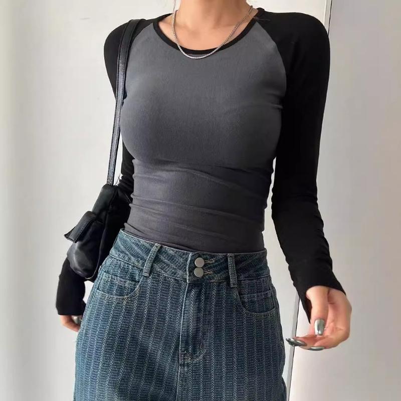 Crew Neck Tight Long-sleeved Top Spice Girl T-shirt Versatile Comfortable