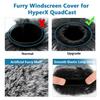 Pop Filter for Hyperx Qu&s, Microphone Foam Cover + Furry Wind Muff, Hyperx Qu&s Microphone Pop Filter Windscreen Cover for Indoor/Outdoor Use, 2-Pack